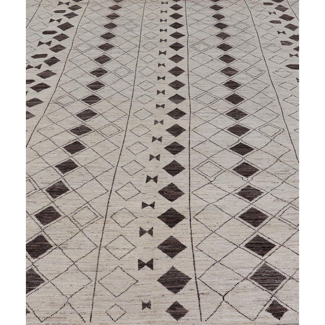 Textile Moroccan Style Brown and Ivory Rug by Keivan Woven Arts 10'1 X 14'3 For Sale - Image 7 of 13