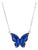 Spiritual Butterfly Blue Enamel Sterling Silver Necklace For Sale