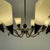 Scandinavian Opaline Glass and Brass Chandelier, 1950s For Sale - Image 6 of 17