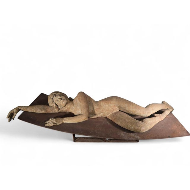Mañosa, Large Sculpture of a Reclining Woman, 1970, Terracotta For Sale - Image 4 of 12