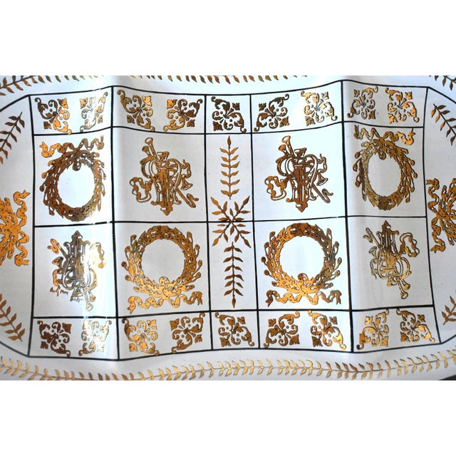 Mid 20th Century Mid-Century Neoclassical Briard-Style Partitioned Smoke Glass Tray For Sale - Image 5 of 8