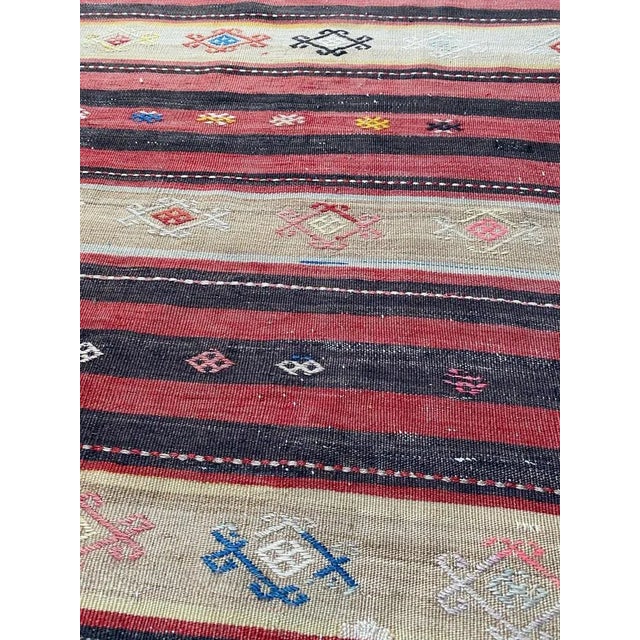 Mid-Century Kurdish Runner Kilim For Sale - Image 6 of 11