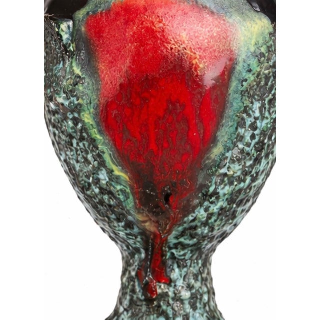 Italian Mid-Century Lava Glaze Ewer, Bitossi Style Sculptural Ceramic For Sale In Portland, OR - Image 6 of 10