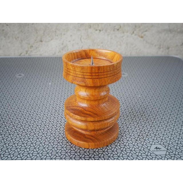 1960s Mid-Century Wooden Candleholder, Europe, 1960s For Sale - Image 5 of 13