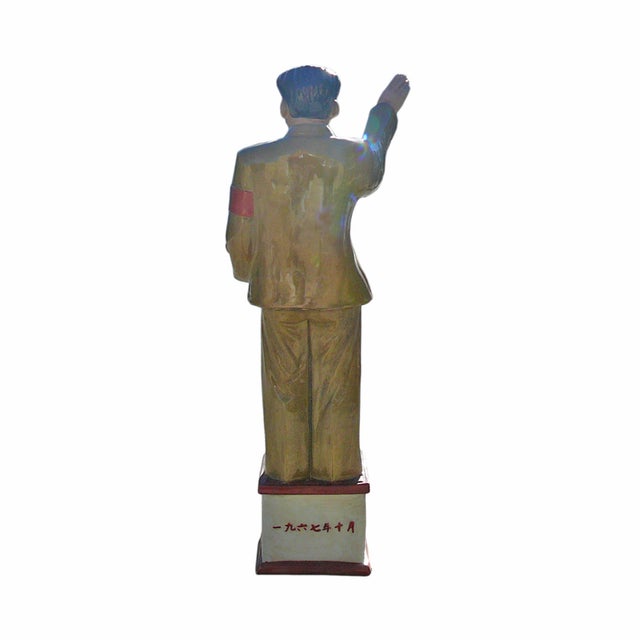 Ceramic Vintage Ceramic Olive Green Historical Ceramic Figure For Sale - Image 7 of 7