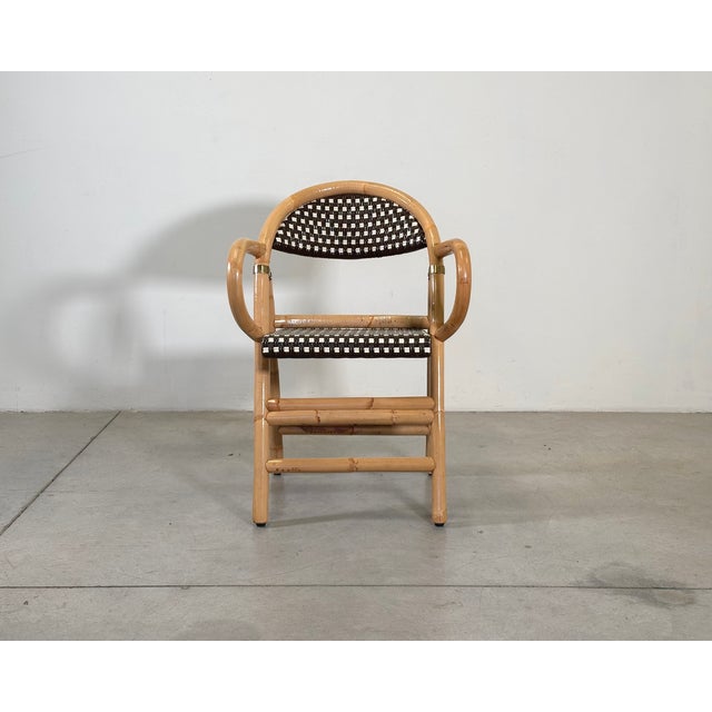 Bamboo Folding Chairs, 1990s, Set of 8 For Sale - Image 6 of 18