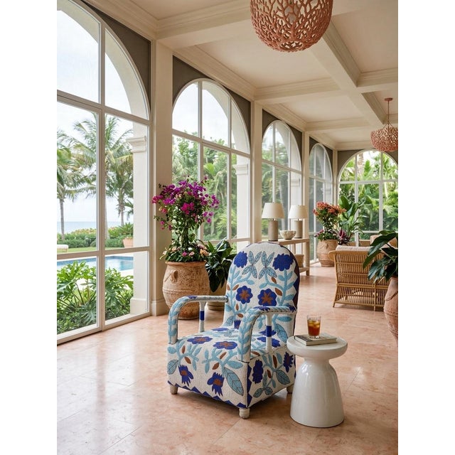 Vintage Hand-Beaded Yoruba Tribal Armchair For Sale - Image 10 of 12