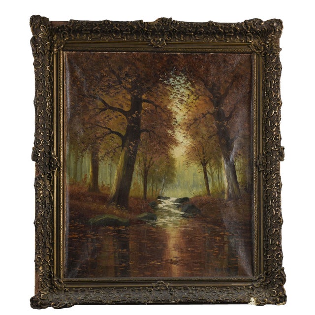 Undergrowth Scene, Oil on Canvas, Late 1800s-Early 1900s, Framed For Sale
