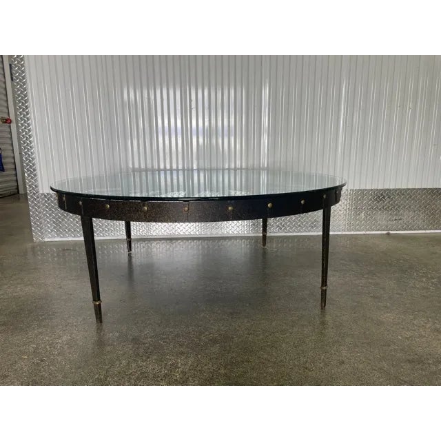 Iron Le Soliel Coffee Table With Brass Studs For Sale In Miami - Image 6 of 13