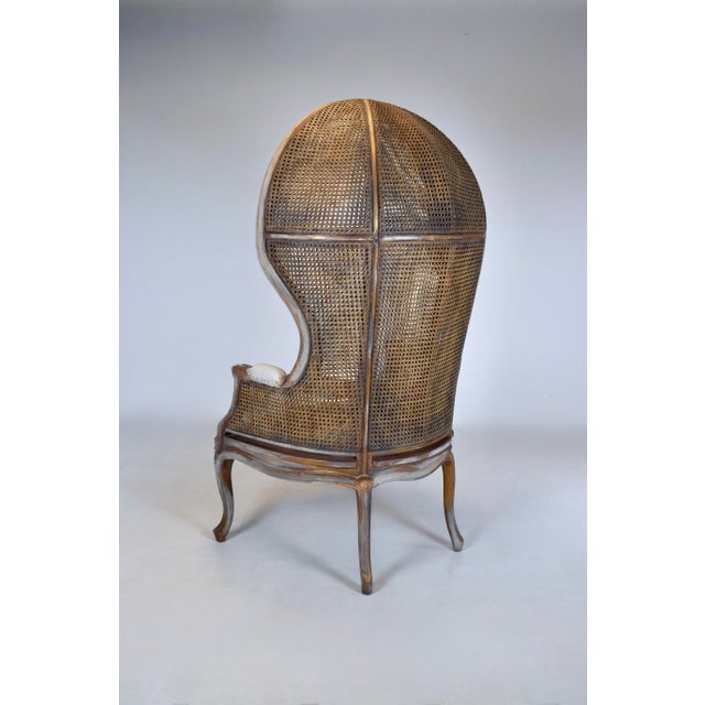 Vintage Canopy Porter Chair French Country Louis XV Style, Double Cane For Sale - Image 9 of 13
