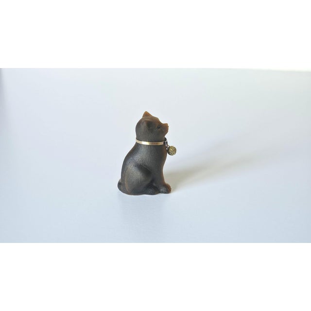 Late 19th Century Early Fabergé Tiger's Eye Cat With Diamond Gold Collar & Sapphire Eyes, c.1880 For Sale - Image 5 of 16