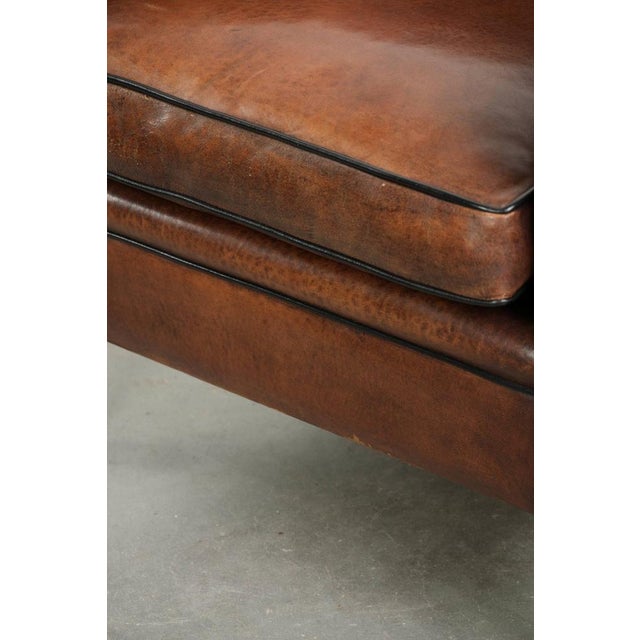 Art Deco Club Chair in Sheepskin Leather For Sale - Image 12 of 13