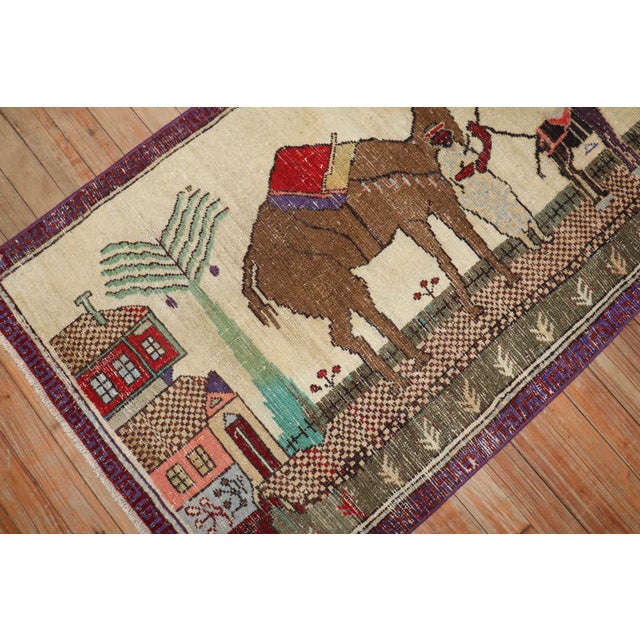 Mid 20th Century Zabihi Collection Vintage Turkish Camel Donkey Rug - 2'5" x 3'11" For Sale - Image 5 of 6
