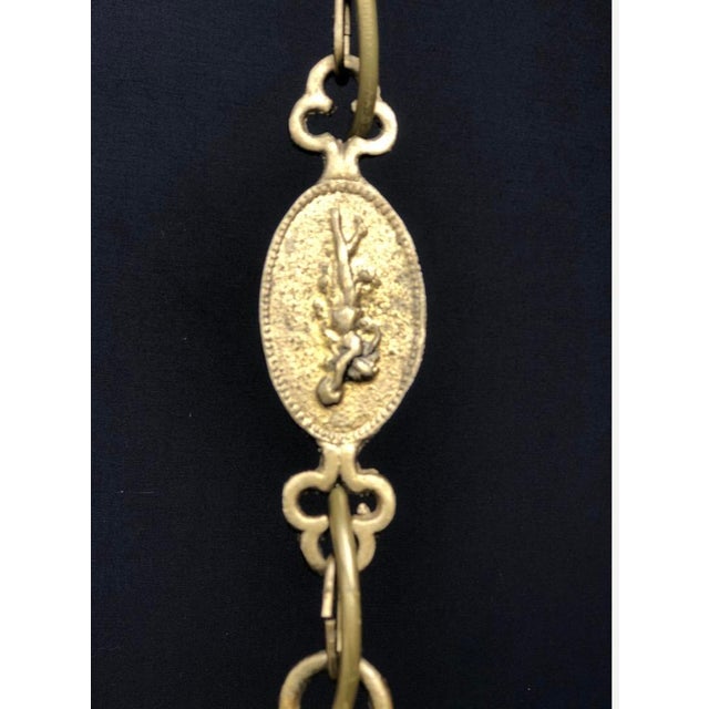 Vintage Chandelier Solid Brass Floral Figures From 1969s For Sale - Image 4 of 9