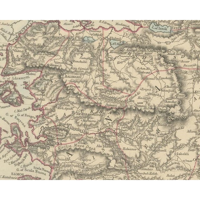Antique Map of Asia Minor and Cyprus by William Henry F. Plate, 1858 For Sale - Image 4 of 9