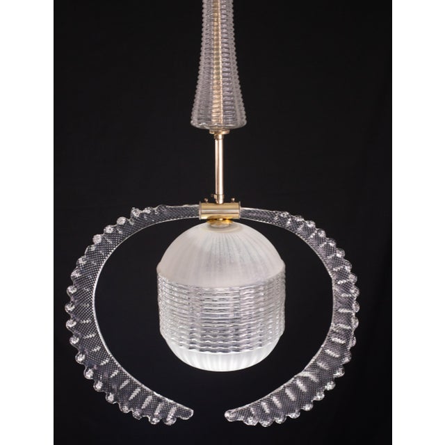 Art Deco Liberty Pendant Light, Murano Glass, 1950s For Sale - Image 3 of 11