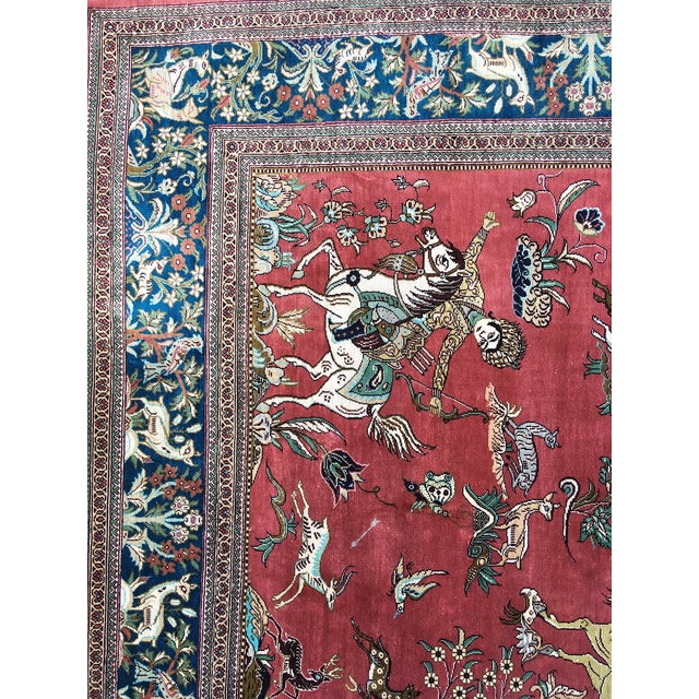 1980s Vintage Silk Qum Rug, 1980s For Sale - Image 5 of 16