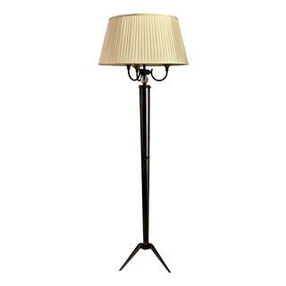 Mid-Century Modern Brass Floor Lamp with Tripod Base from Maison Jansen, 1960s For Sale