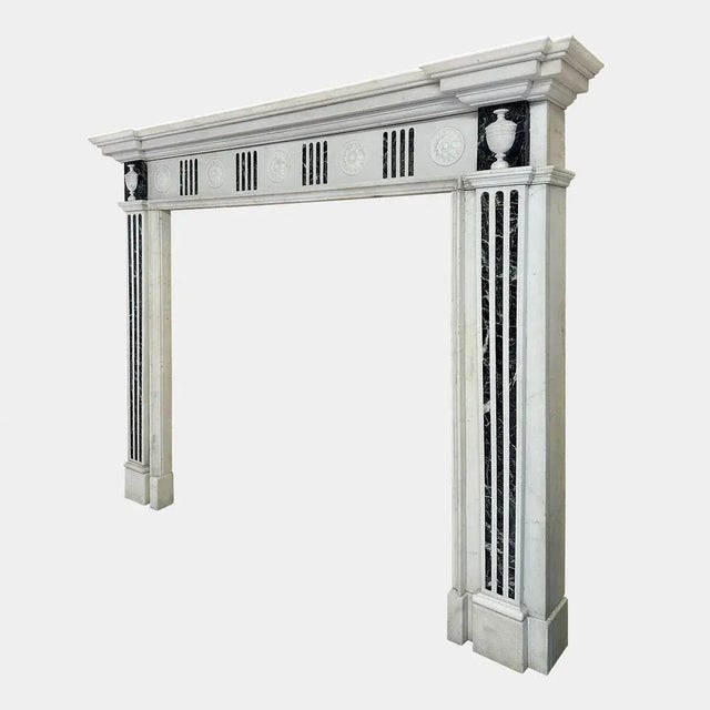 English George II Style Marble Fireplace Mantel, 1860s For Sale - Image 4 of 6