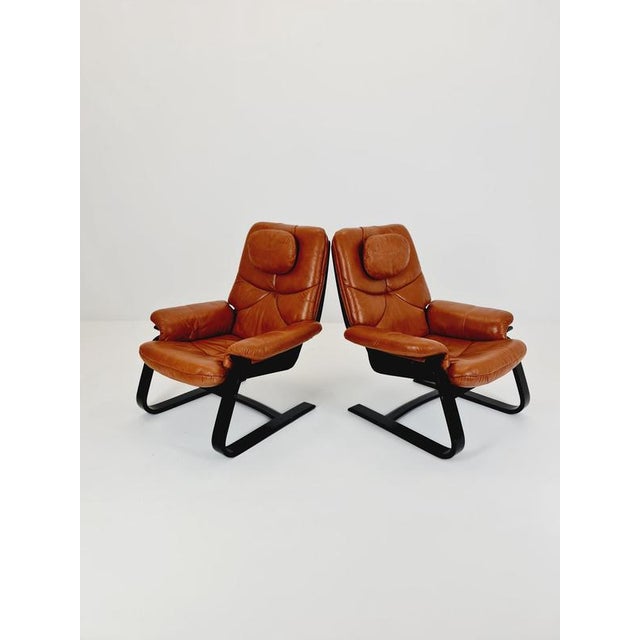 Mid-Century Modern Lounge Chairs by Ake Fribyter, 1970s, Set of 2 For Sale - Image 3 of 18