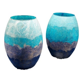 2000's Pair of Contemporary Flower Vases For Sale