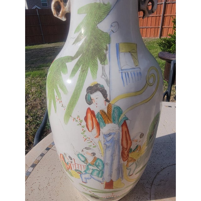 Asian Mid 20th Century Asian Phoenix Tail Vase For Sale - Image 3 of 13