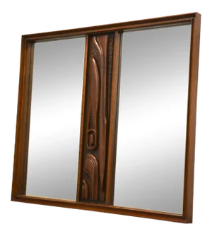 Pulaski Oceanic Walnut Mid-Century Modern Mirror