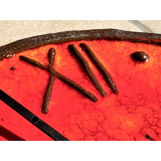 Brutalist Brutalist Ceramic Wall Clock with Junghans Movement from Krösselbach, Germany, 1960s For Sale - Image 3 of 12