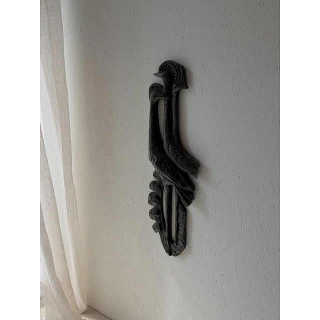 Wood Brutalist Wall Sculpture with Birds Ars Munda For Sale - Image 7 of 10