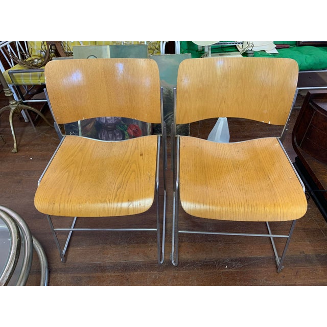 Mid Century Modern David Rowland 40 4 Bent Plywood Stacking Chair Chairish