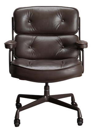 Eames Time Life Executive Chair by Herman Miller in Original Cigar Brown Leather & Brown Coated Frame