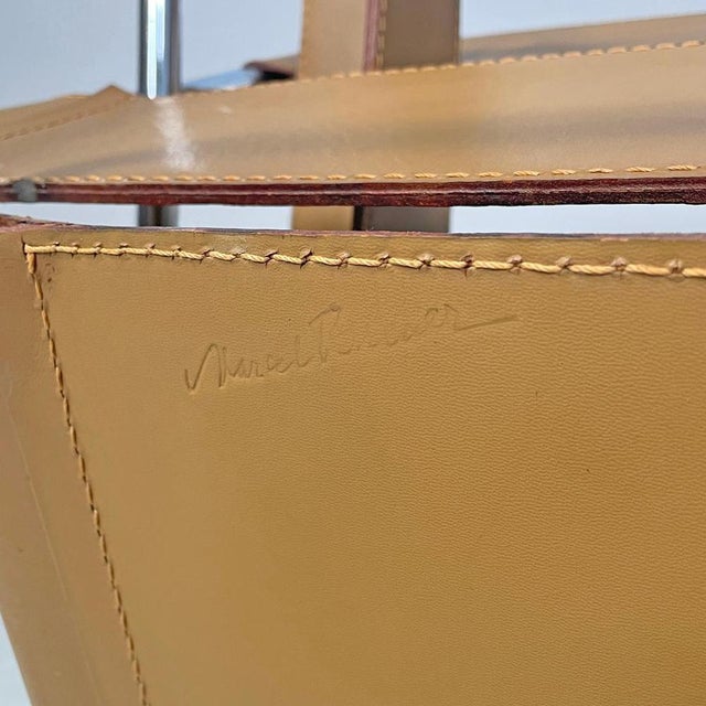 Set of Modern Wassily Light Brown Armchairs attributed to Marcel Breuer for Gavina, 1970s For Sale - Image 16 of 18