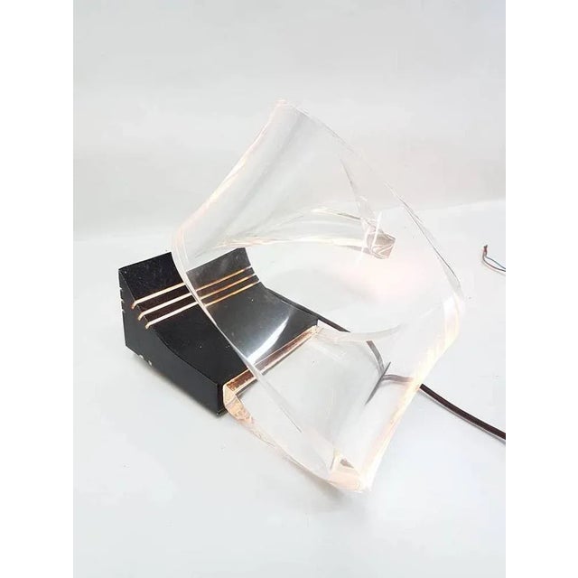 Acrylic Vortex Table Lamp by Gaetano Missaglia, 1970s For Sale - Image 6 of 13