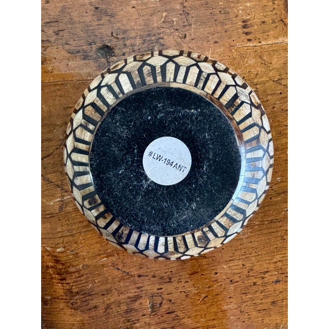 Black Maitland-Smith Tessellated Bone Spherical Lidded Trinket Box For Sale - Image 8 of 8