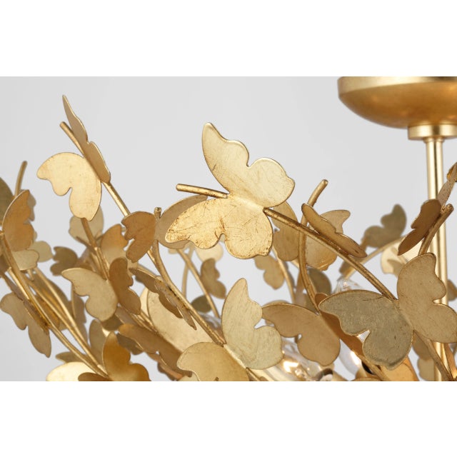 Transitional Julie Neill for Visual Comfort Signature Farfalle Large Semi-Flush Mount in Gild For Sale - Image 3 of 4