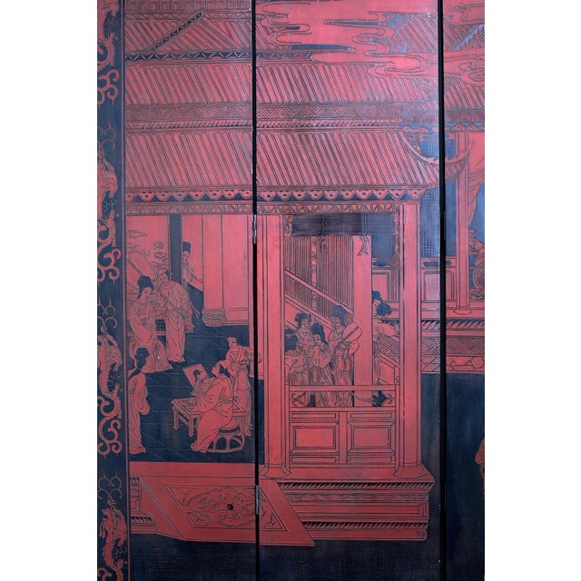 Chinese Export Twelve Panel Coromandel Style Screen For Sale - Image 4 of 13