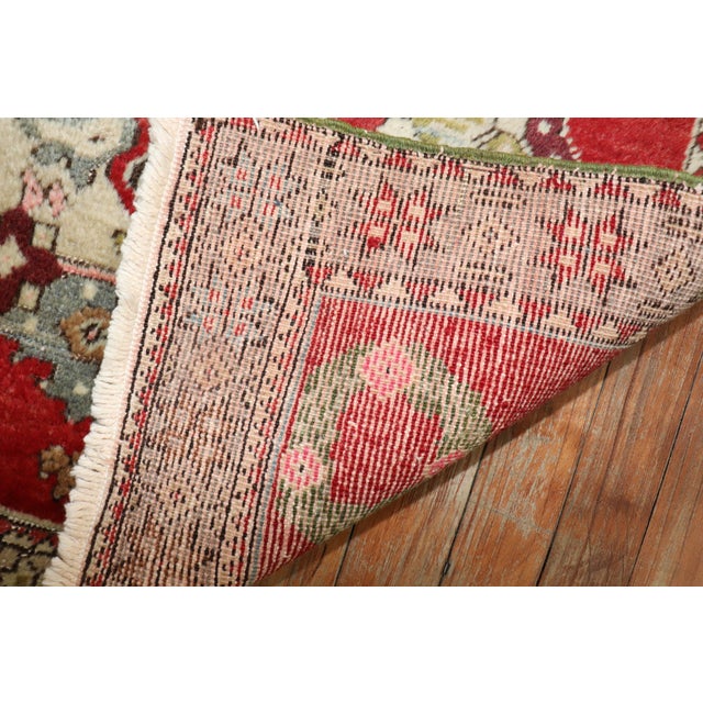 Mid 20th Century Mini Square Antique Turkish Rug For Sale - Image 5 of 18