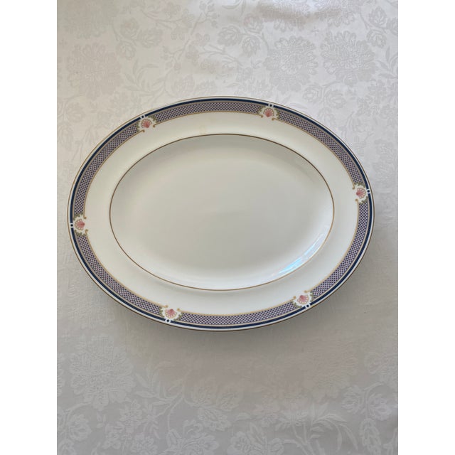 Antique White Wedgwood Waverley Bone China Oval Serving Platter Vintage Mint Condition For Sale - Image 8 of 11
