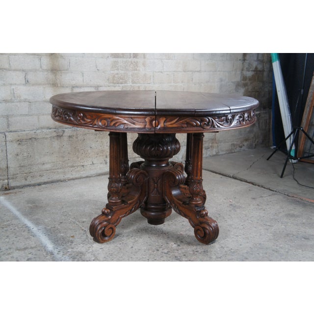 Early 20th Century Antique French Renaissance Revival Oval Oak Carved ...