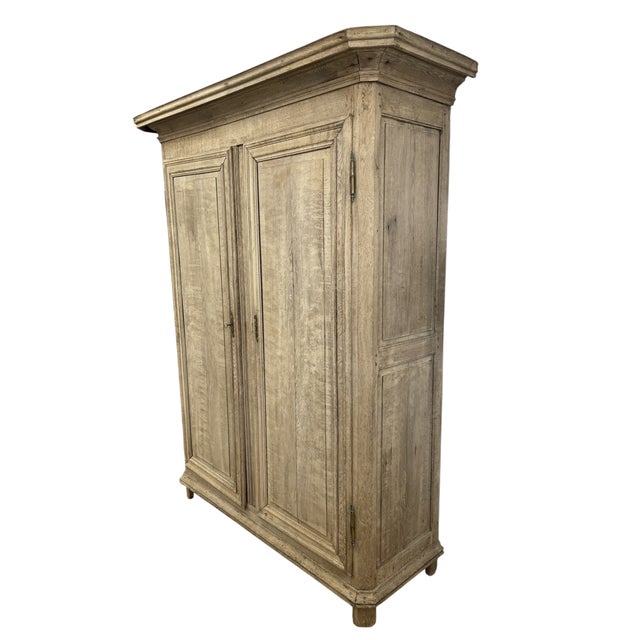 An original 19th century French Provincial armoire with weathered oak perfect for a sophisticated farmhouse aesthetic. -2...