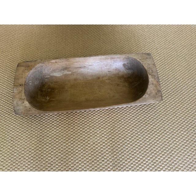 French Antique XL Wood Carved Dough Bowl , Trough or Tray For Sale - Image 11 of 11