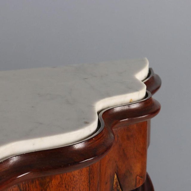 Antique Louis Philippe Console in Violet Wood and Marble, 19th Century For Sale - Image 4 of 11