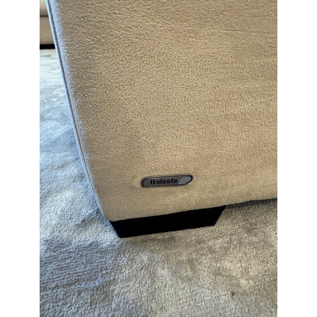 Textile Italsofa 3 Pieces Microsuede Cream Sectional For Sale - Image 7 of 14