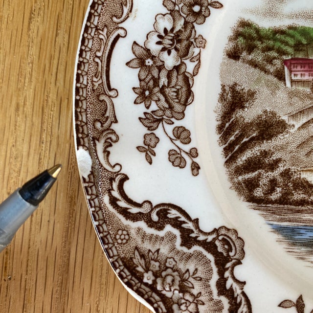 1930s Johnson Bros. Old Britain Castles Bread and Butter Plates- Set of 5 For Sale - Image 9 of 12