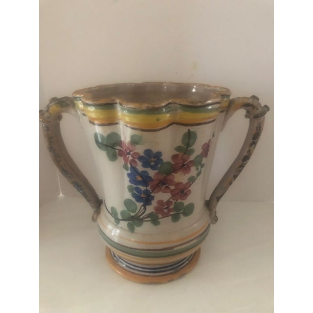 Red 1940’s Italian Large Double Handled Vase For Sale - Image 8 of 12