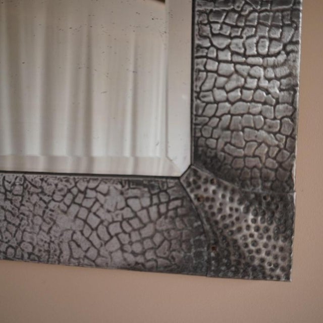 Vintage Embossed Pewter Mirror For Sale - Image 11 of 12