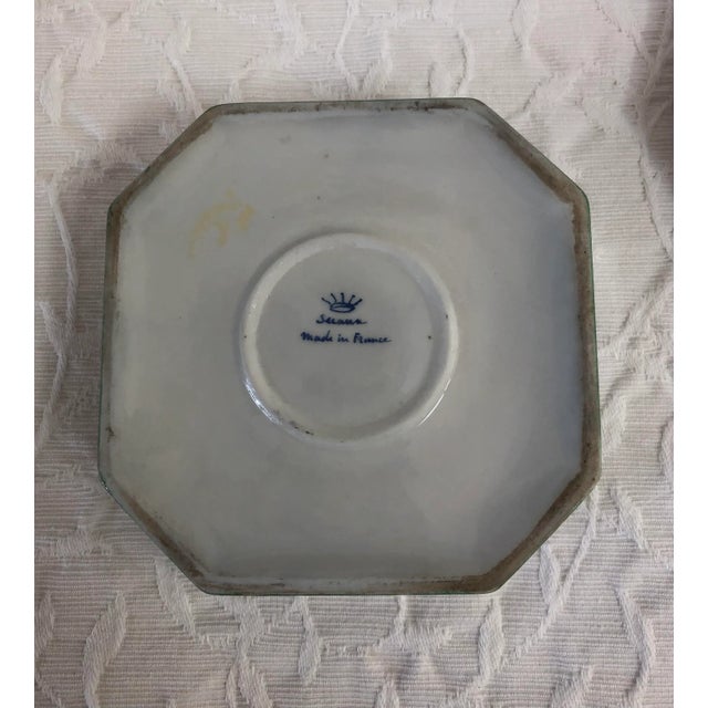 1900 - 1909 19th Century Sceaux French Porcelain Lidded Box in Deep Pink, Aqua Green For Sale - Image 5 of 12