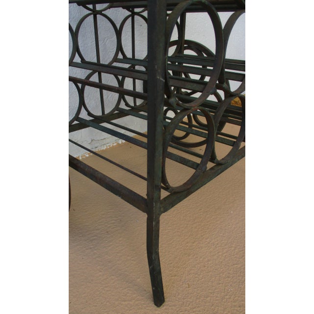 Late 20th Century Iron Wine Bar Wine Rack on Wheels For Sale - Image 5 of 11