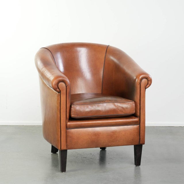 Vintage Club Chair in Sheepskin Leather For Sale - Image 13 of 13