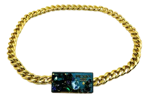 Fabulous & Rare Prada Gemstone Buckle & Gold Chain Belt